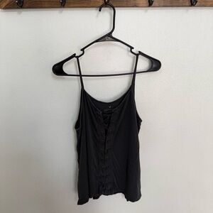American Eagle Outfitters Black Lace-Up Spaghetti Strap Tank
